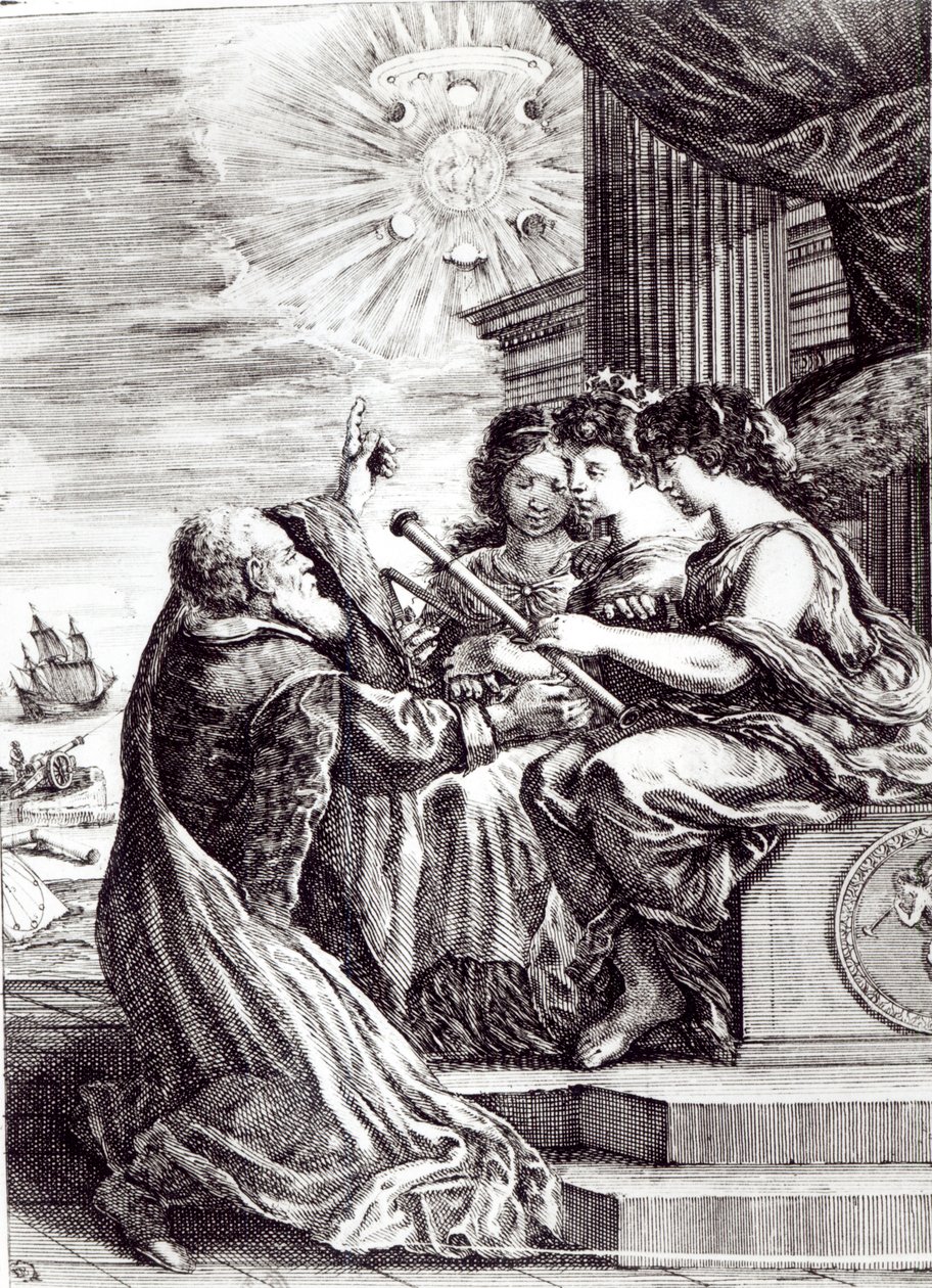 Frontispiece of Opere di Galileo Galilei, published in Bologna in 1656 by Italian School