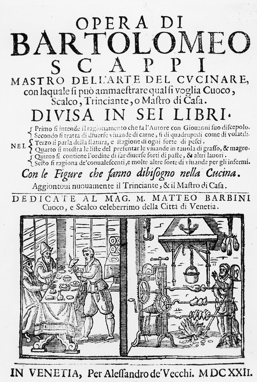 Frontispiece to the Cook Book of Bartolomeo Scappi, 1622 by Italian School