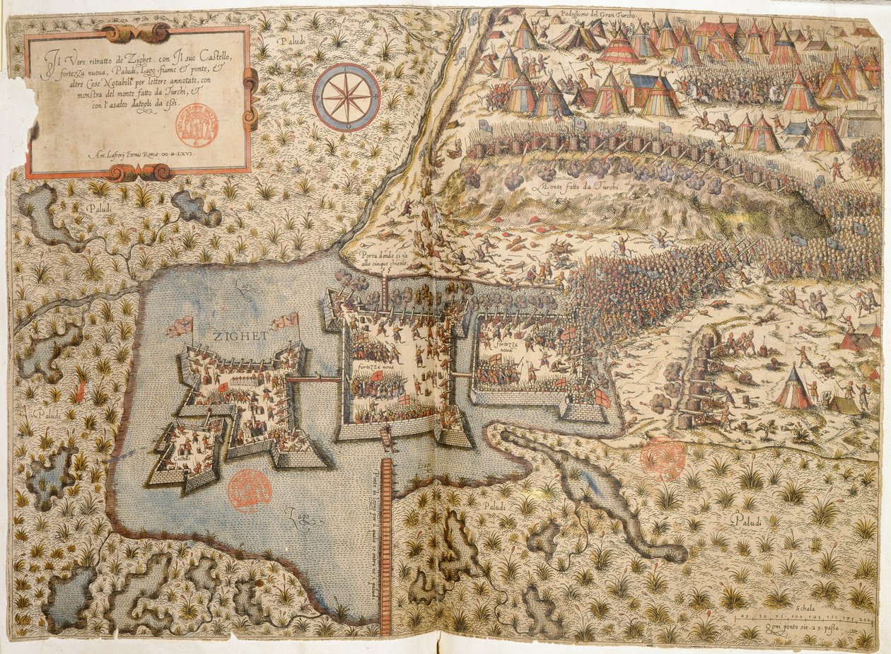 General view of the Battle of Szigetvar, 1566 by Italian School
