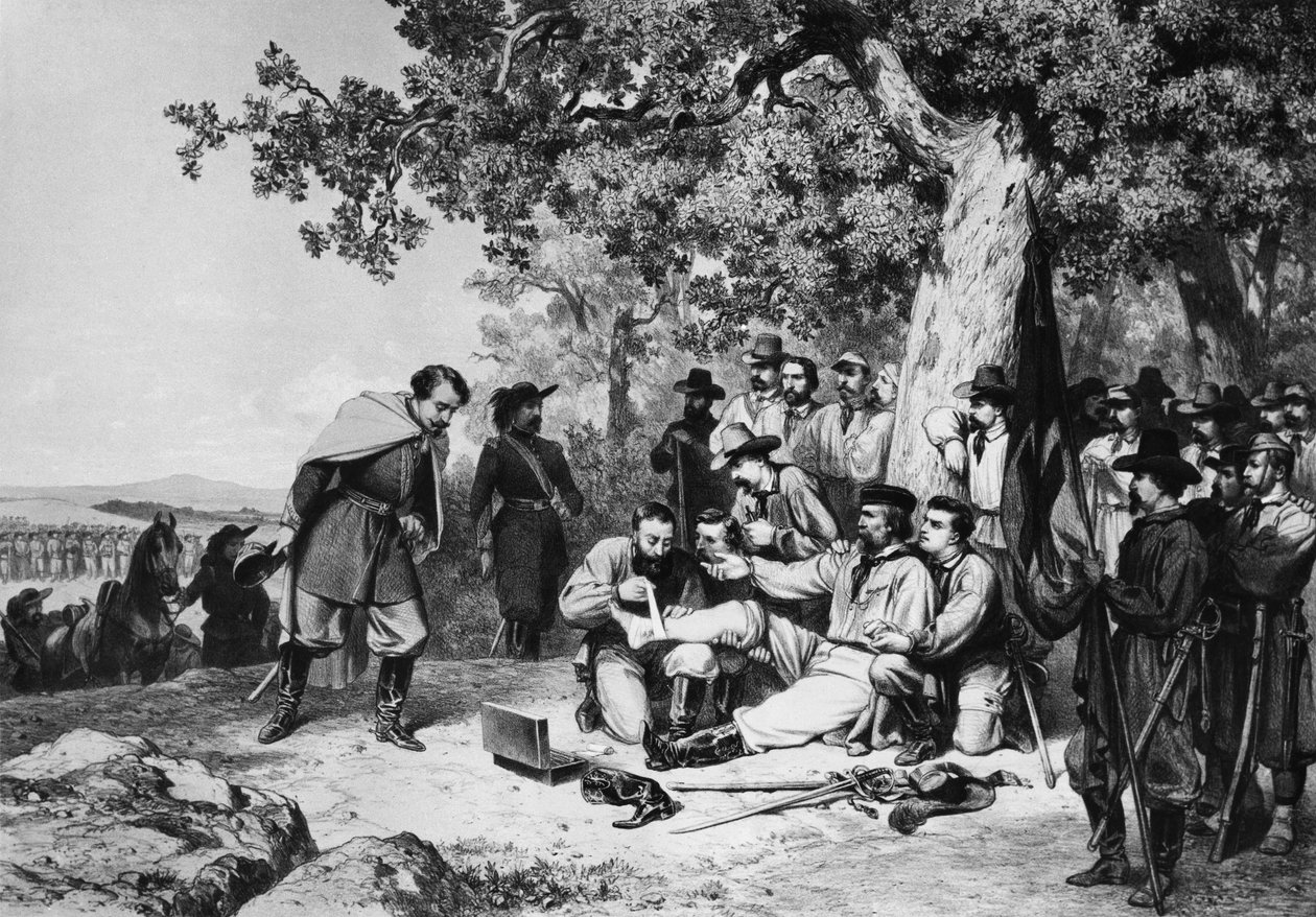 Giuseppe Garibaldi Injured at the Battle of Aspromonte in 1862 by Italian School