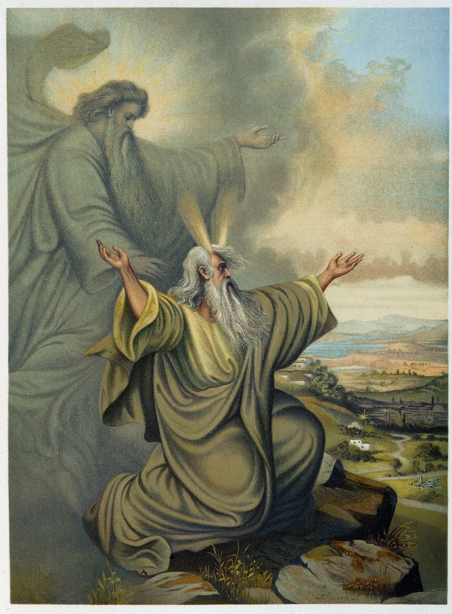 God showing Moses the Promised Land - in “Aurea Bibbia classica: storia della rivelazione divina nell