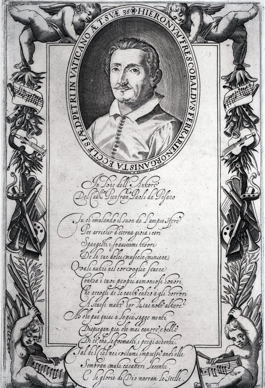 Hieronymus Frescobaldi, engraved by Christian Sas by Italian School