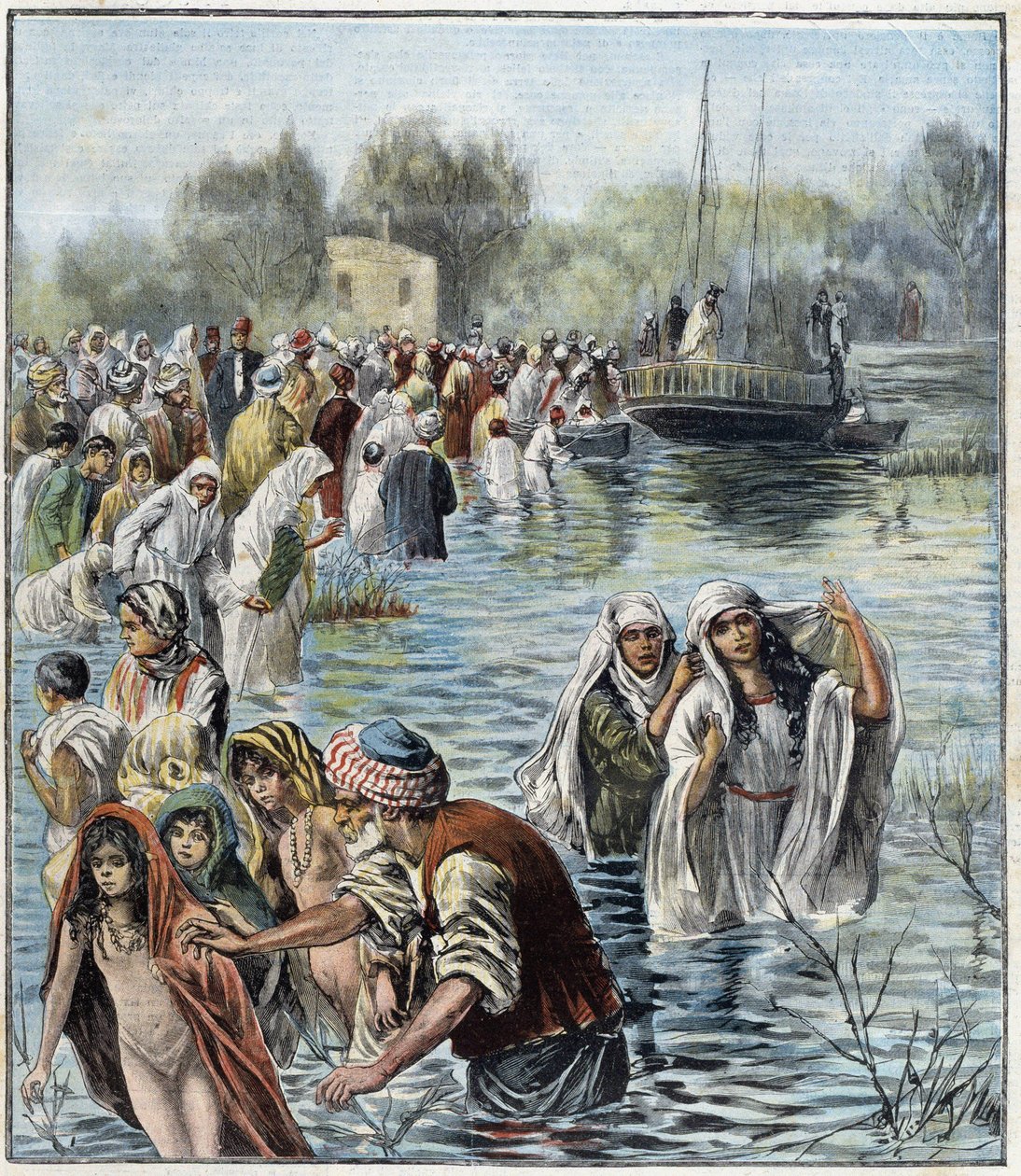 Holy Week on the Jordan River - in "La Tribuna Illustrata" by Italian School