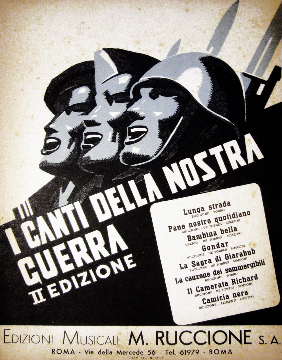 The Songs of Our War, Fascist Italian Songbook by Italian School