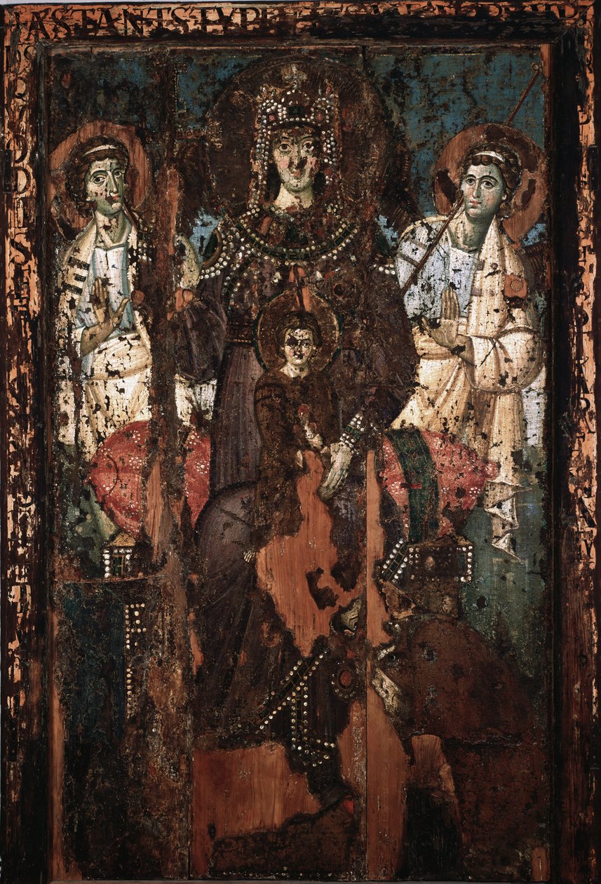 Icon of the Virgin of Clemence or Madonna Theotokos, 8th century, Church of Saint Mary in Trastevere by Italian School