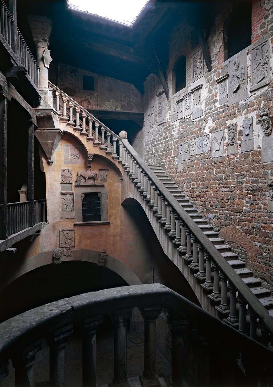 Internal View of the Castle of Counts Guidi or Palazzo Pretorio by Italian School