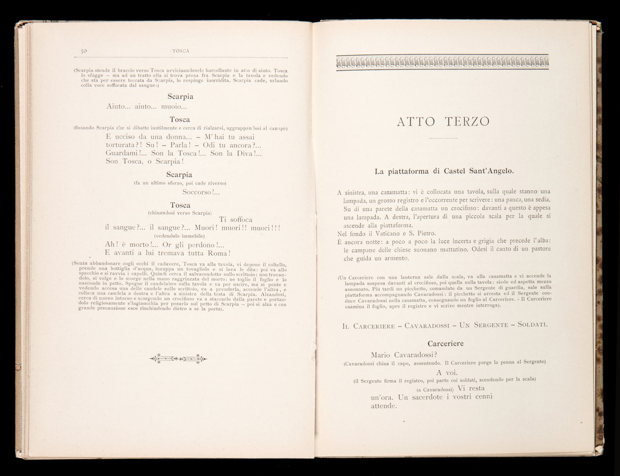 Libretto of Tosca by Giacomo Puccini, Edition Ricordi, Italy by Italian School