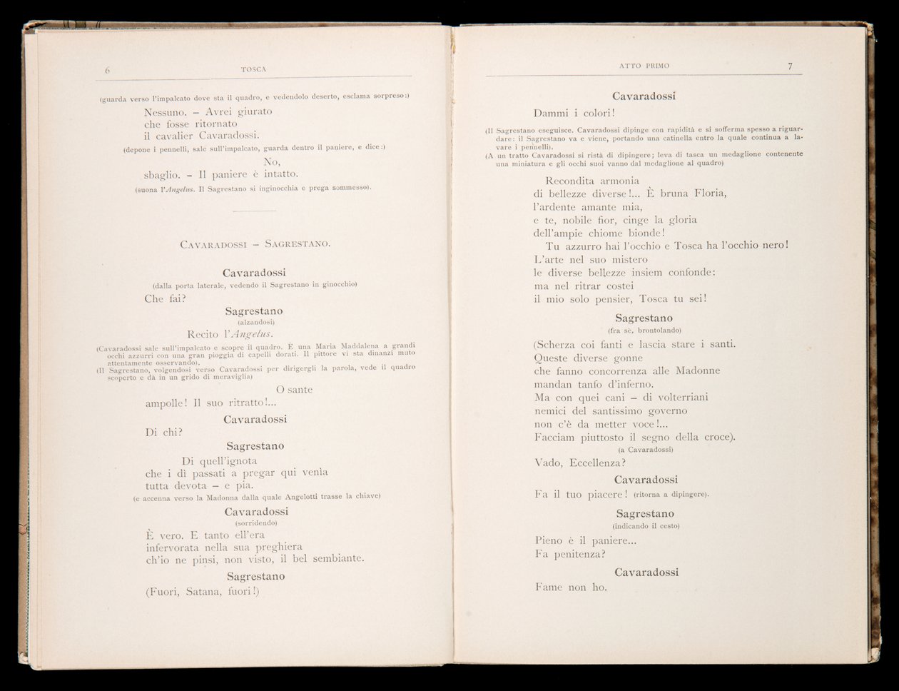 Libretto of Tosca by Giacomo Puccini, Edition Ricordi, Italy by Italian School