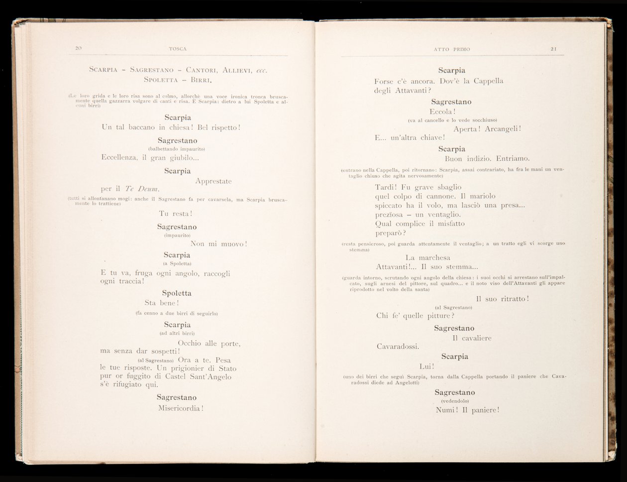 Libretto of Tosca by Giacomo Puccini, Edition Ricordi, Italy by Italian School