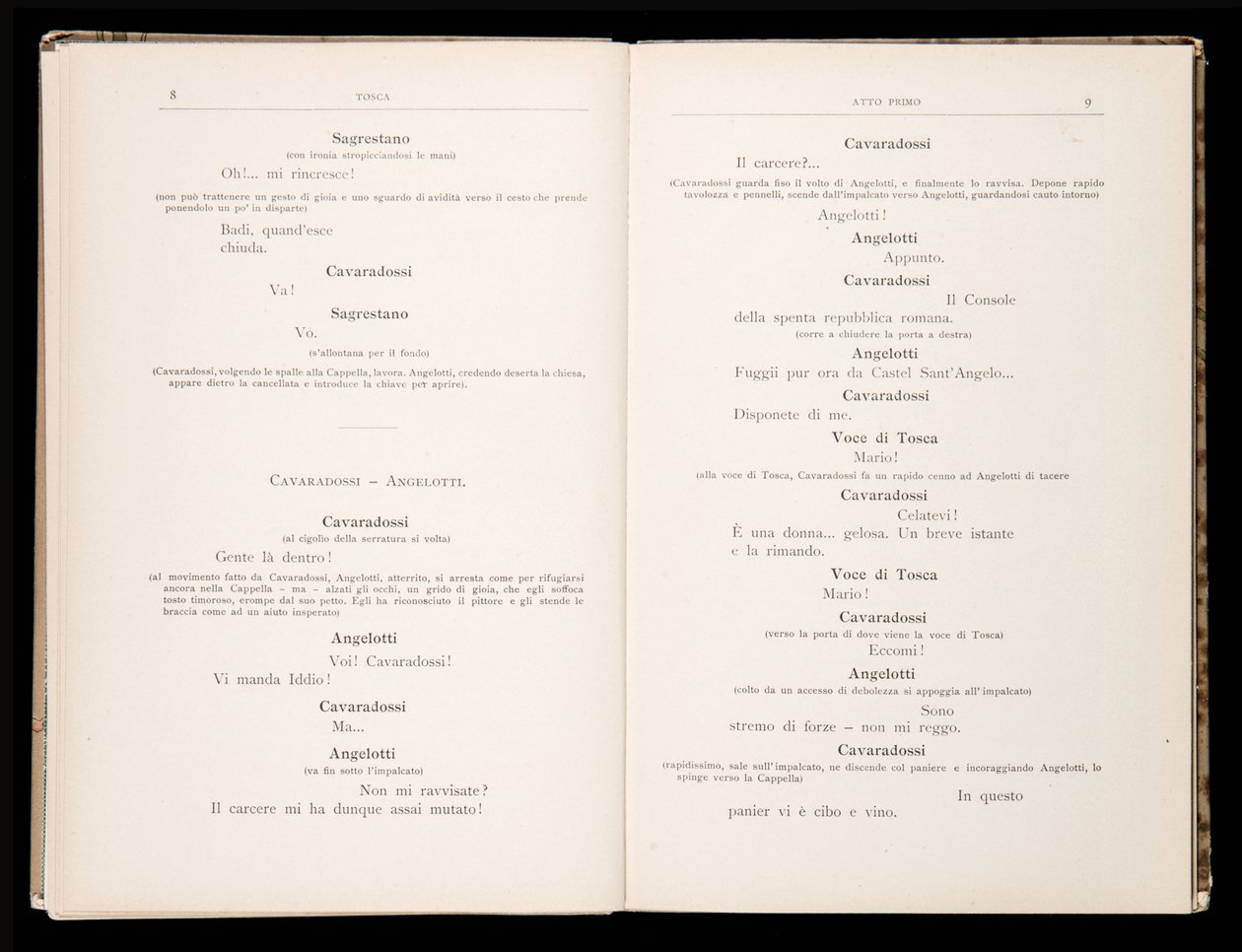 Libretto della Tosca by Giacomo Puccini, Edition Ricordi, Italy by Italian School
