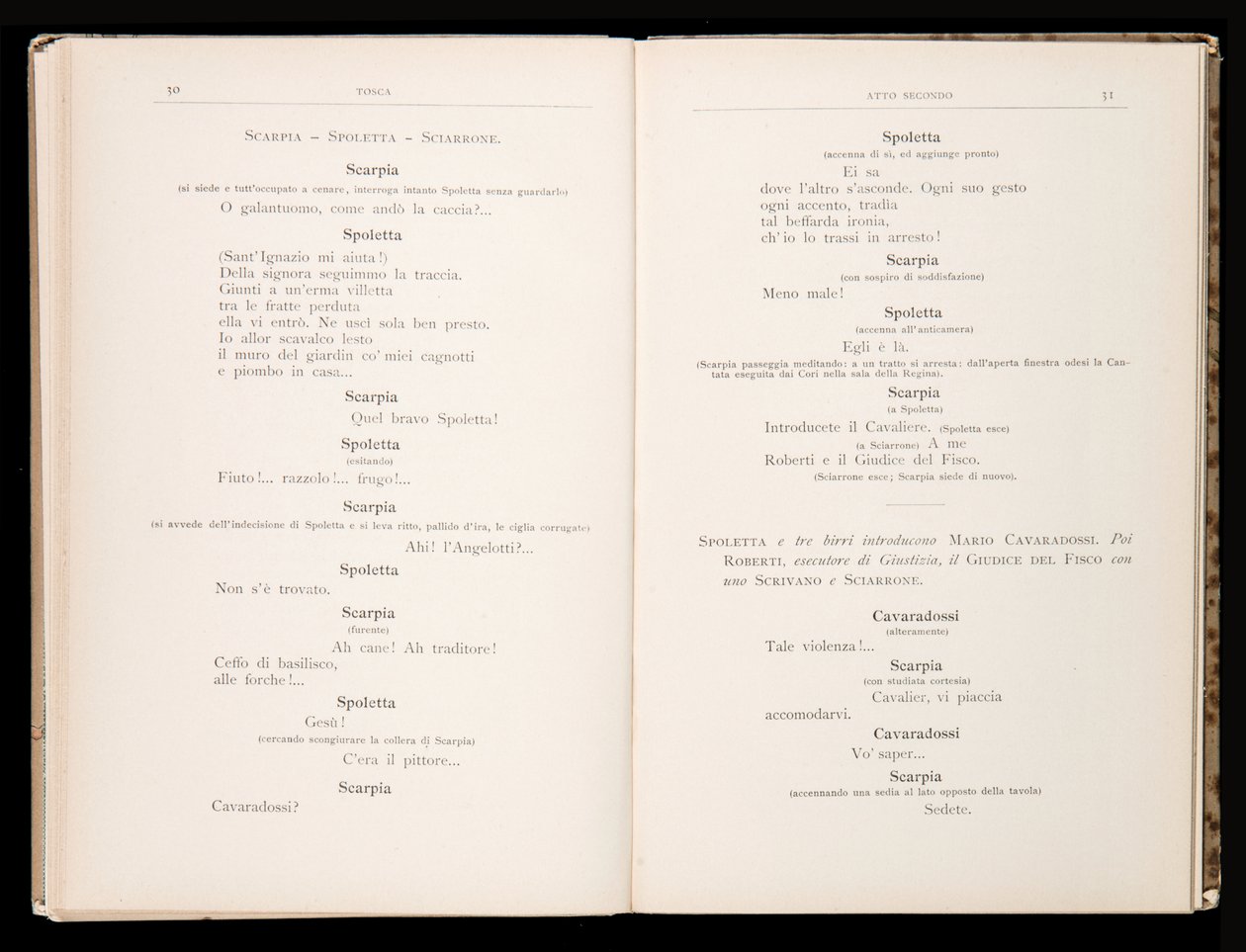 Libretto of Tosca by Giacomo Puccini, Edition Ricordi, Italy by Italian School