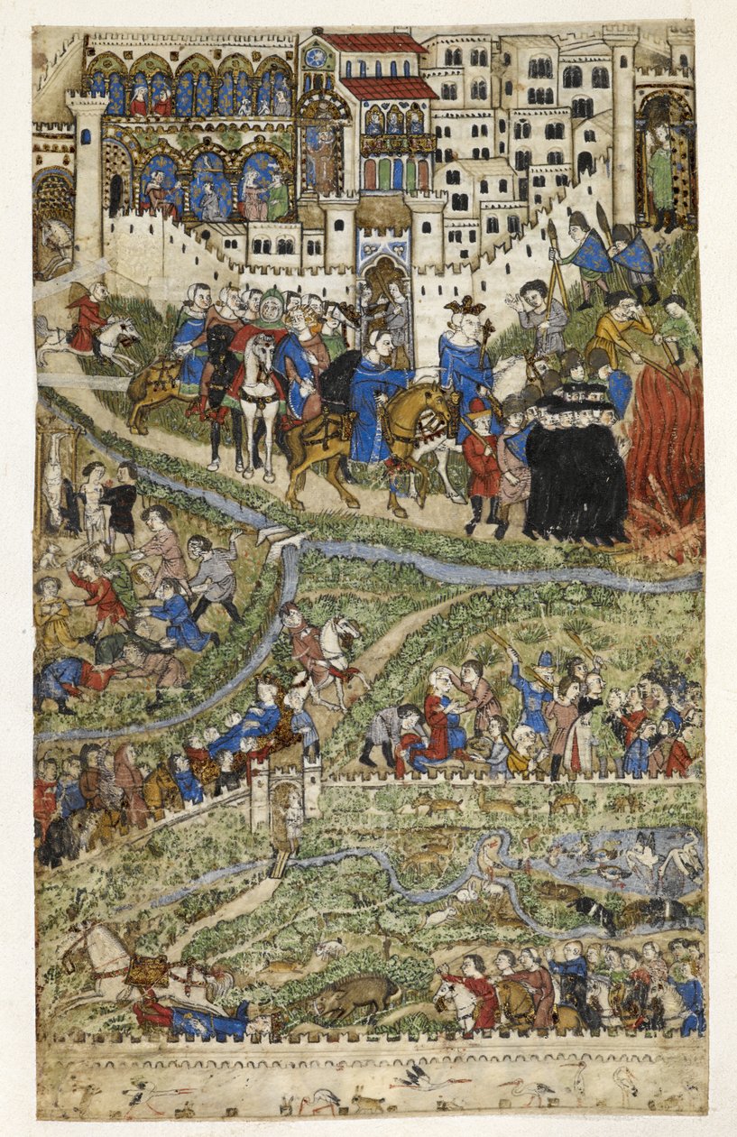 The destruction of the Templars and the death of King Philip IV of France, illustration from 