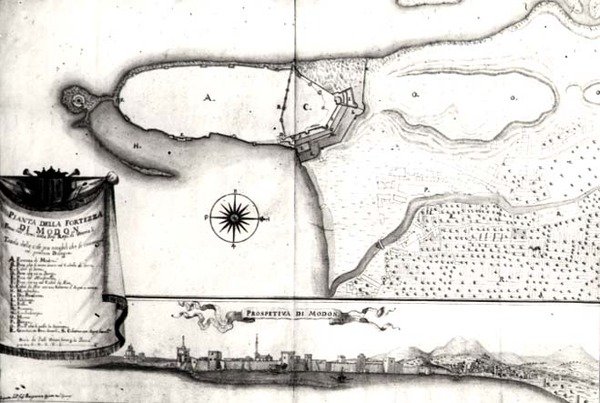 Map of the Fortress at Modon, Morea by Italian School