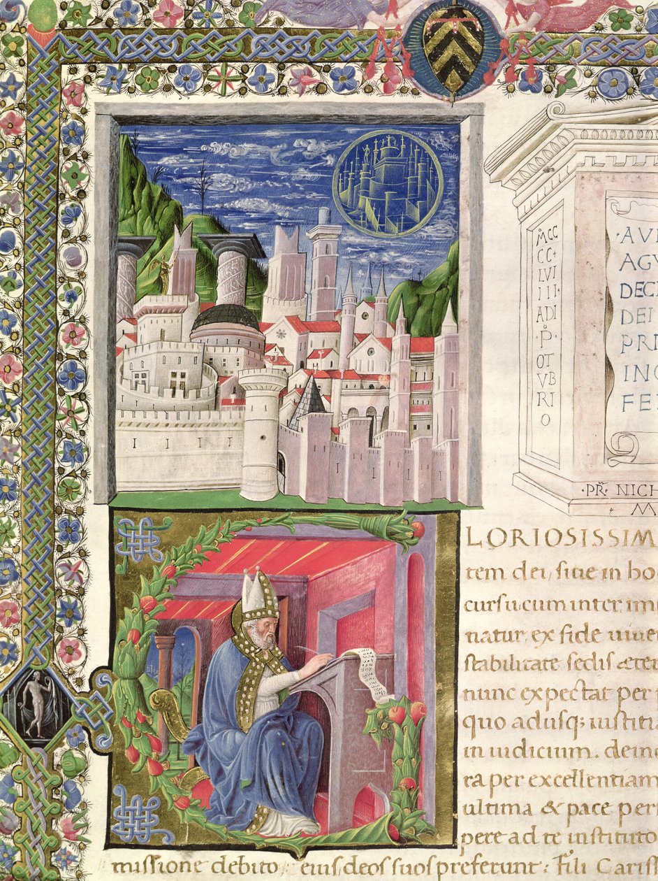 View of Rome as the City of God and St. Augustine Writing, from 