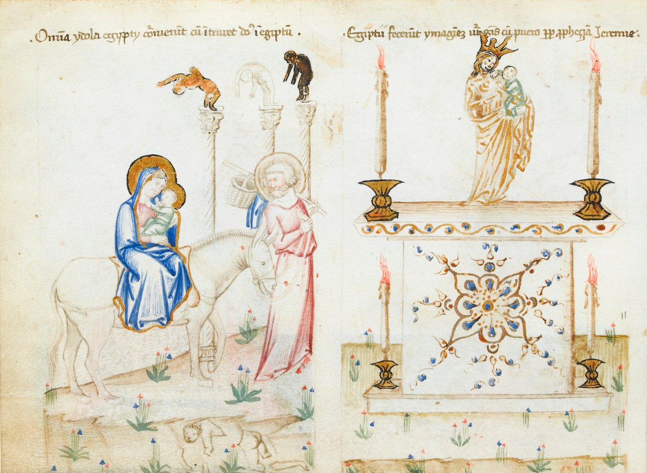 The Flight into Egypt, from Speculum Humanae Salvationis by Italian School