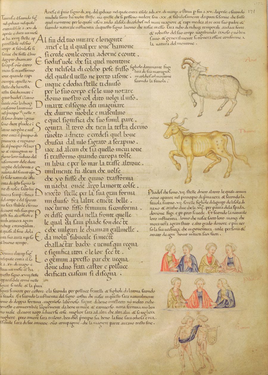 Page illustrating astrological signs, from 
