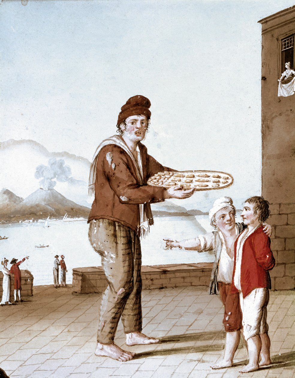 Neapolitan small trades: the seller of pasticiotti (Neapolitan sands) by Italian School