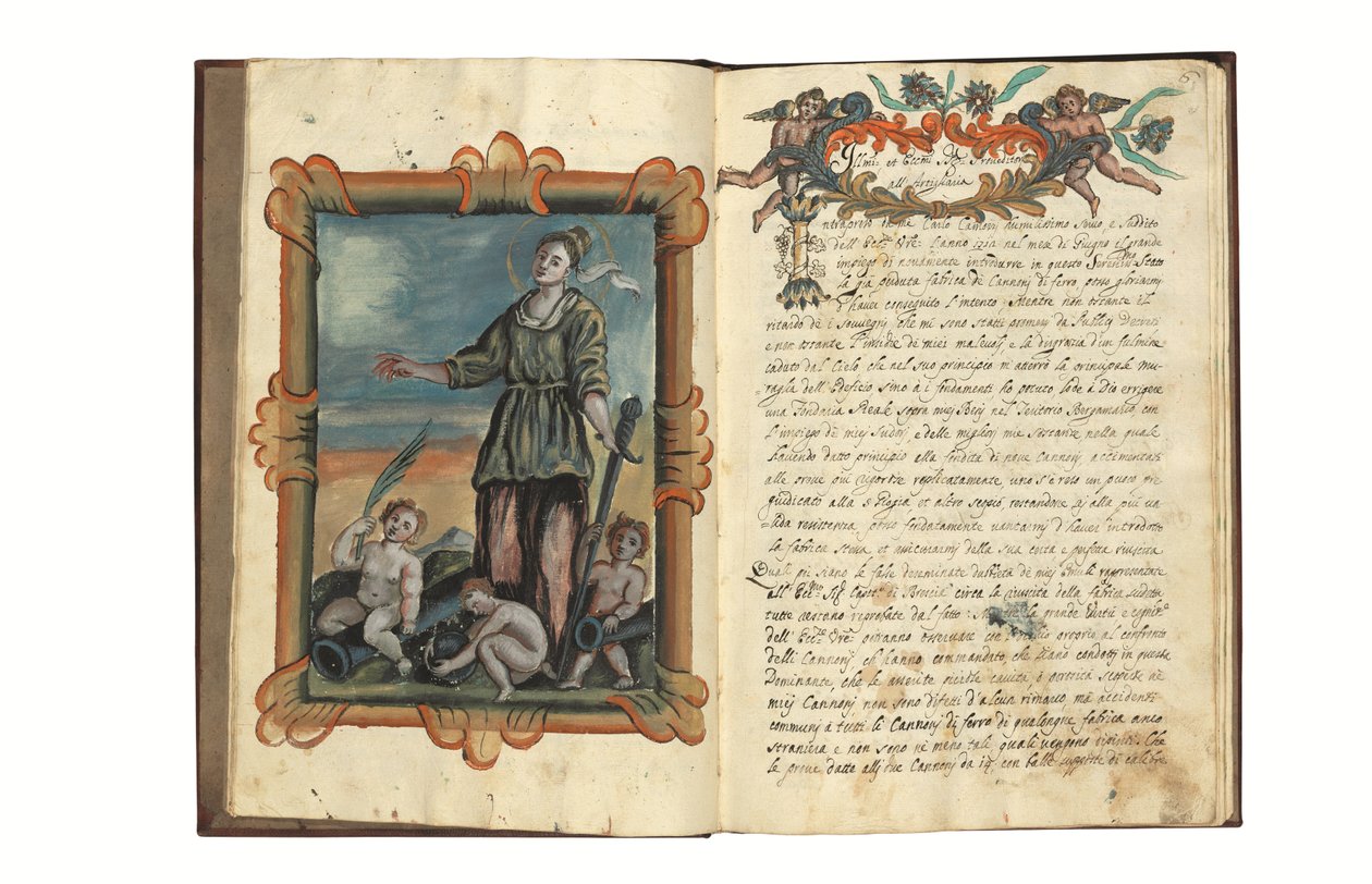 On the Manufacture of Guns for the Republic of Venice by Carlo Camozzi di Bergamo, in Italian and Latin, Illustrated Manuscript on Paper, Venice, First Half 18th Century by Italian School