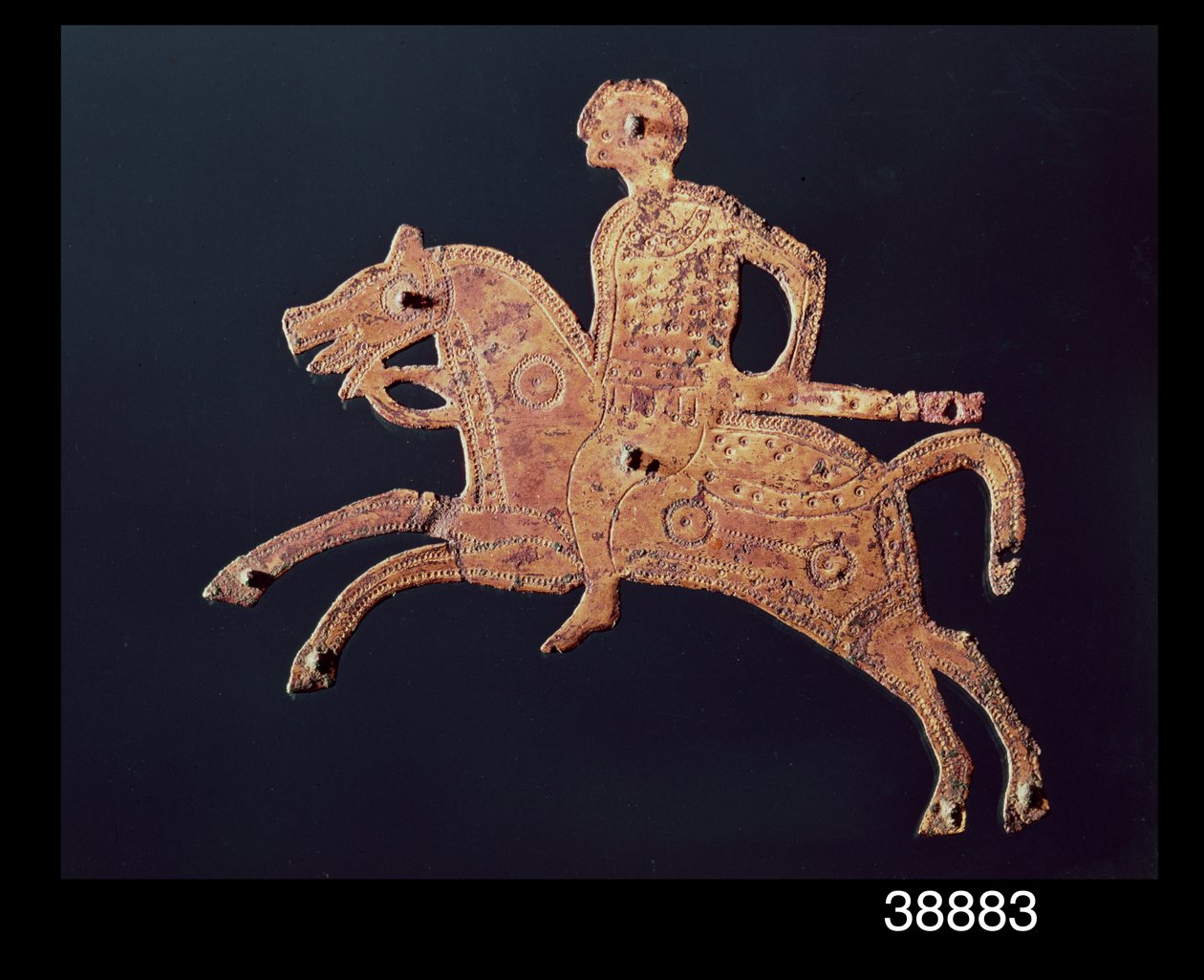 Ornamental shield plaque from San Pietro Stabio, Italy, 7th century AD by Italian School