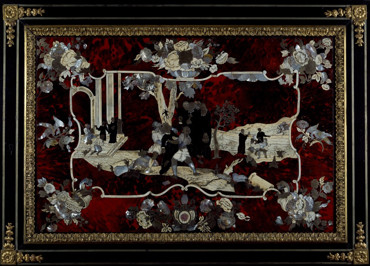 Panel marquetry made by Royal Manufacture of Naples, Italy by Italian School