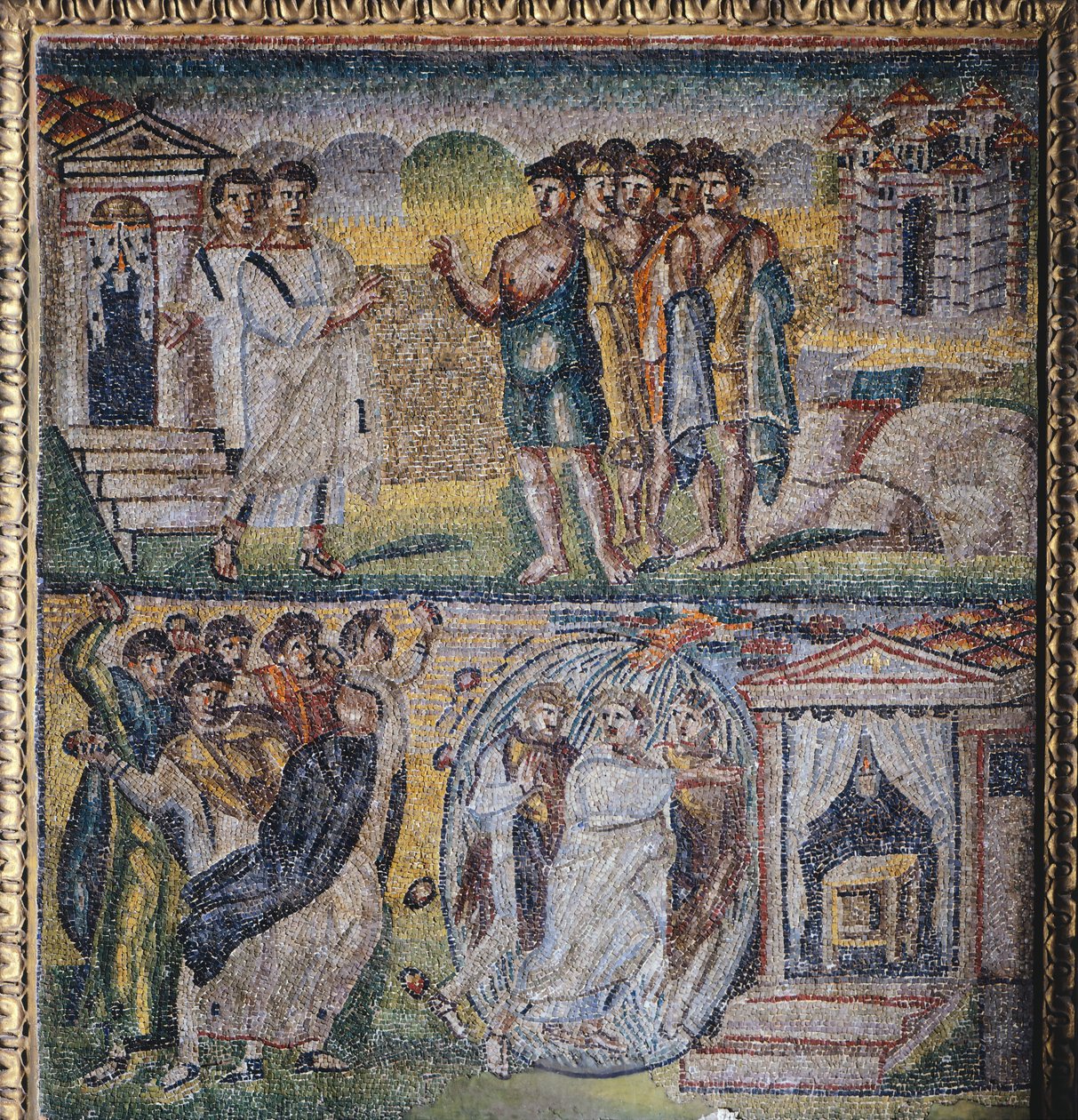 Panel with Mosaic, Central Nave, Basilica of Santa Maria Maggiore, Rome, Italy by Italian School