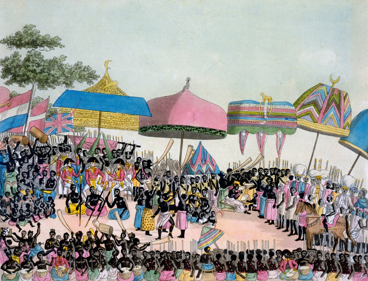 Panoramic view of the Yam Custom, from Costumi dei... by Giulio Ferrario, c.1820s-30s by Italian School
