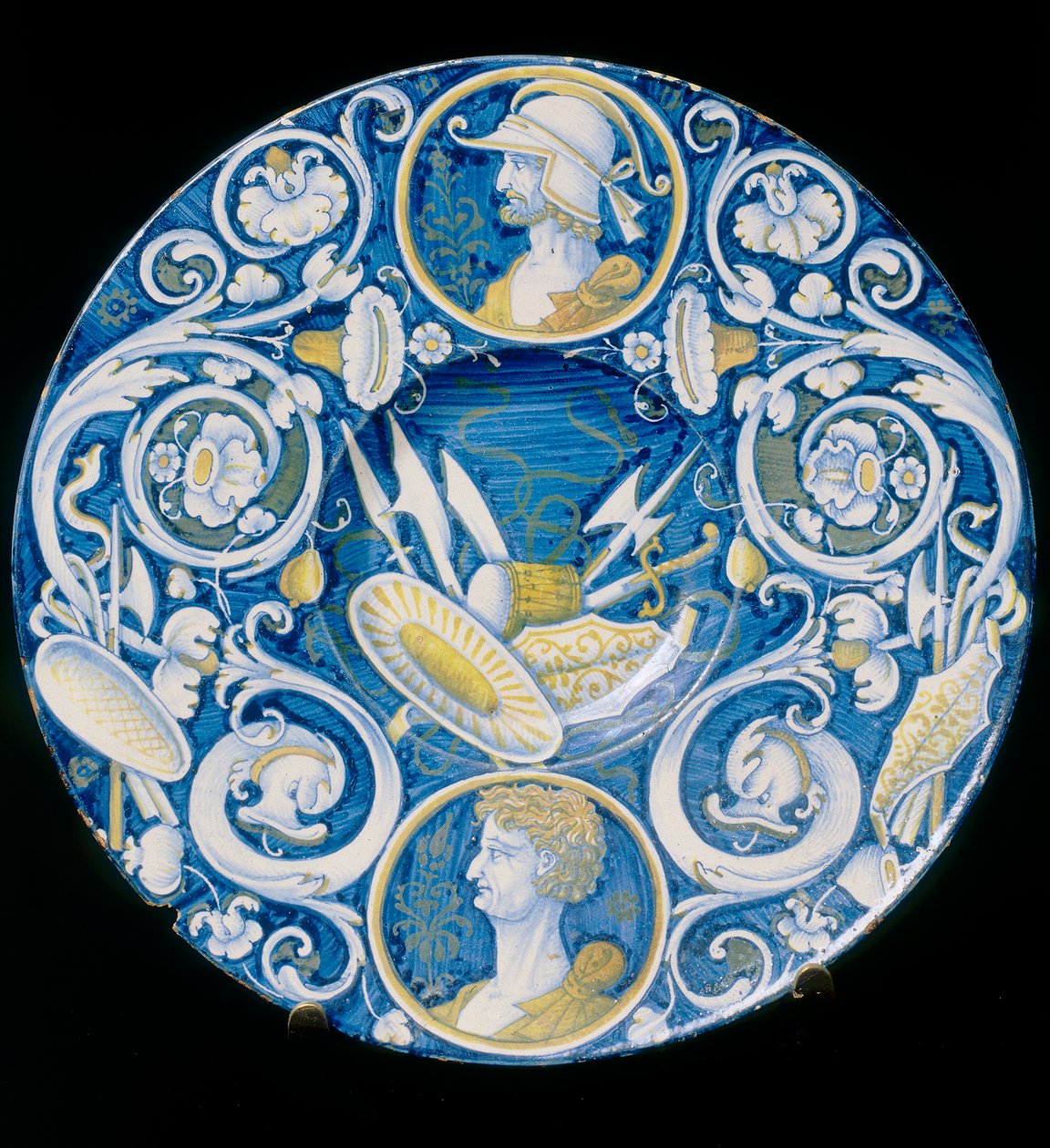 Plate with Weapons and Warriors by Italian School