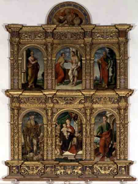 Polyptych showing the Madonna and Child with saints by Italian School