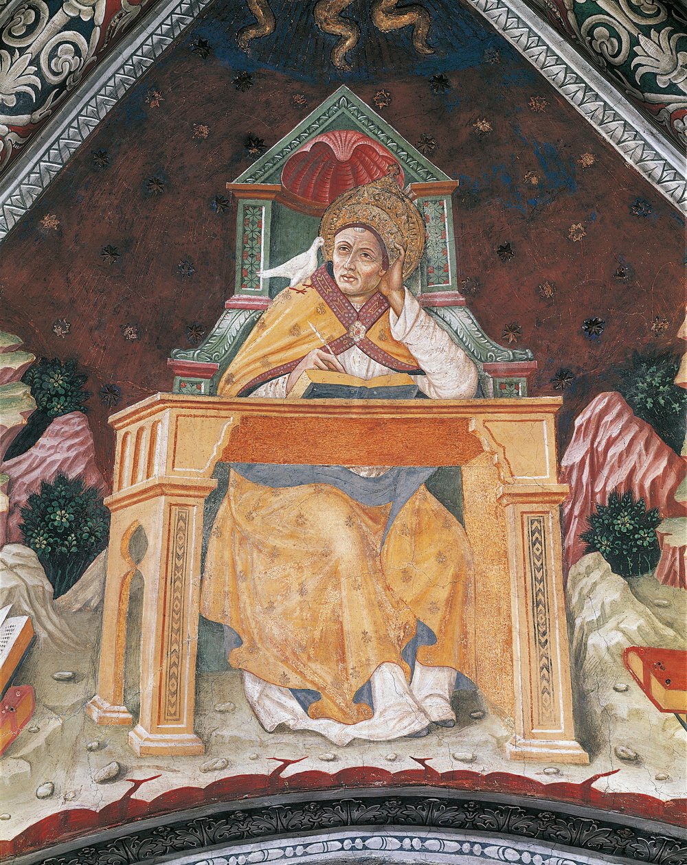 Pope Gregory I, in the Chapel of St. Margaret of Antioch, vault of the Sanctuary of Santa Maria Assunta by Italian School