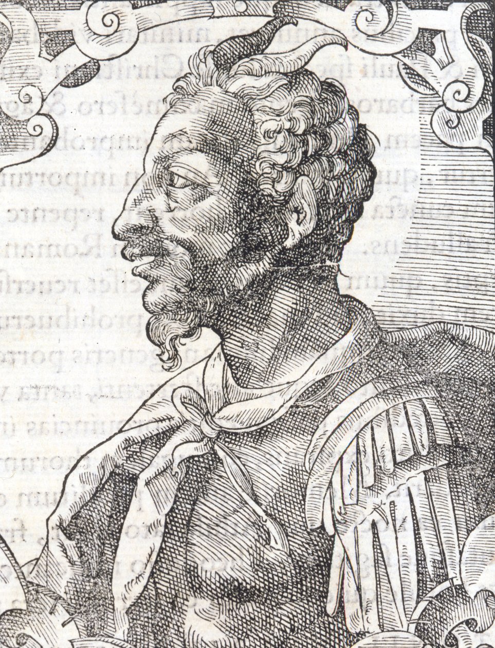 Portrait of Attila from the work of Bernardino Corio Elogia Virorum Illustris by Italian School