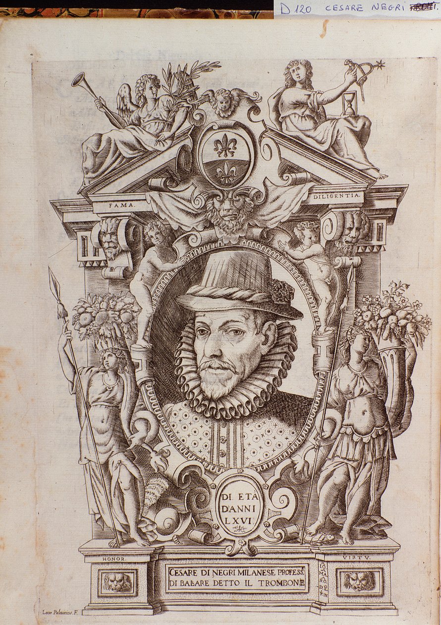 Portrait of Cesare Black called Il Trombone, an Italian dancer by Italian School