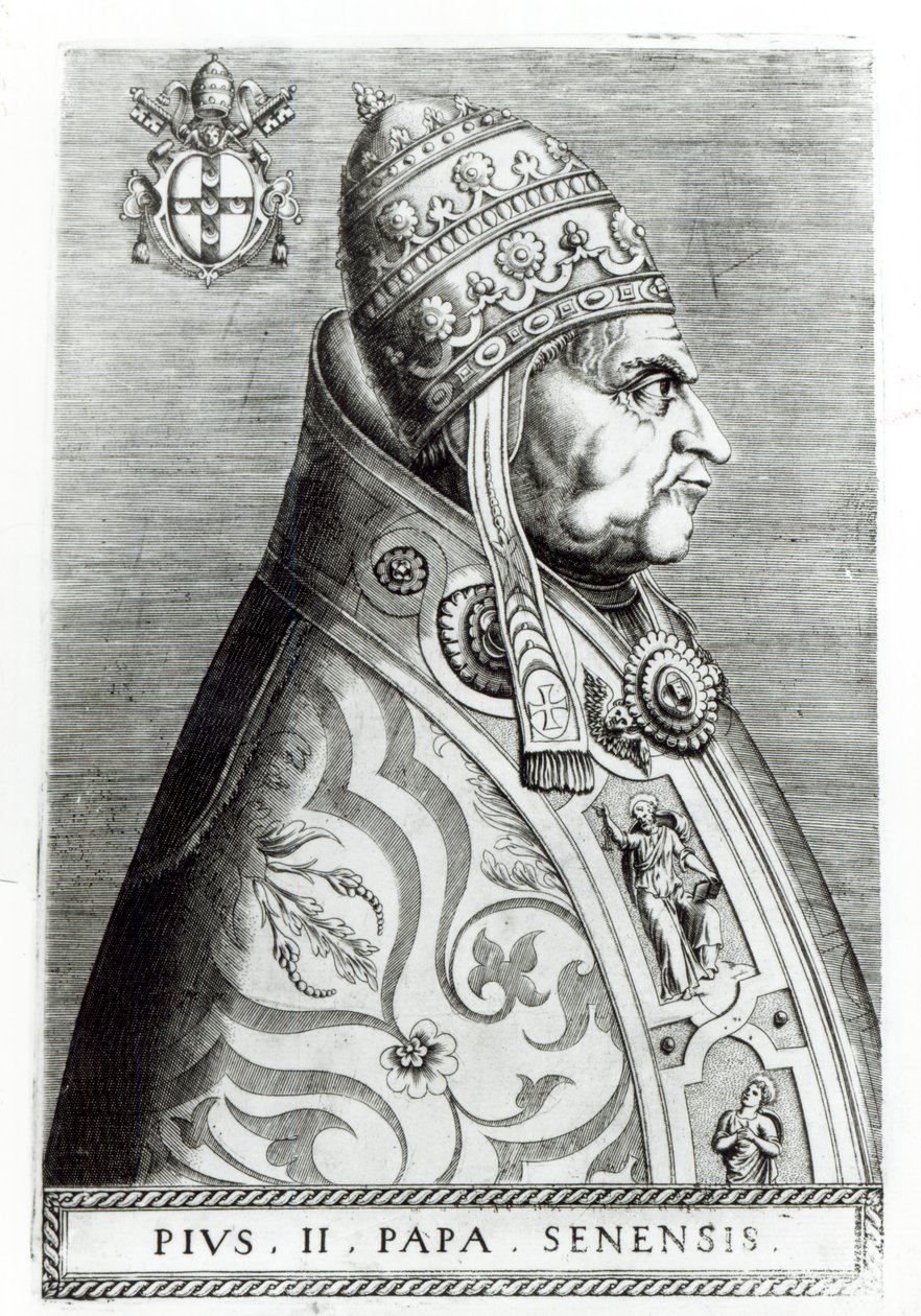 Portrait of Pope Pius II by Italian School: Fine art print