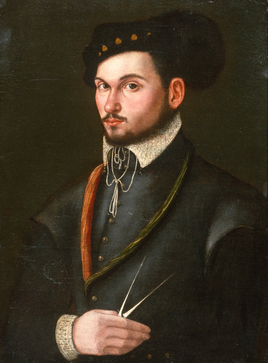 Portrait of a Navigator with his dividers to prick out a course, c.1560 by Italian School