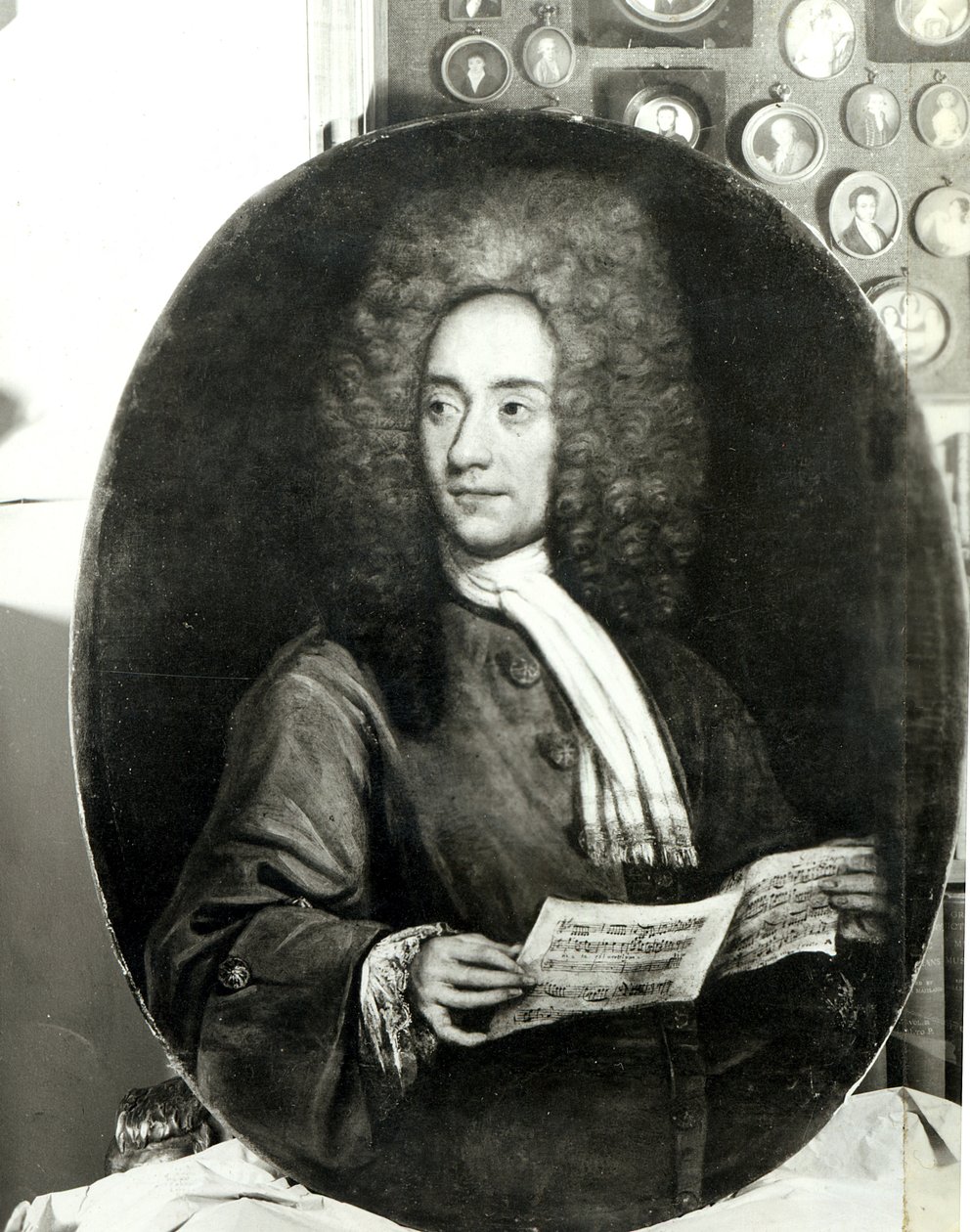Portrait of the Composer Tomaso Giovanni Albinoni (1671-1751) Holding a Music Score by Italian School