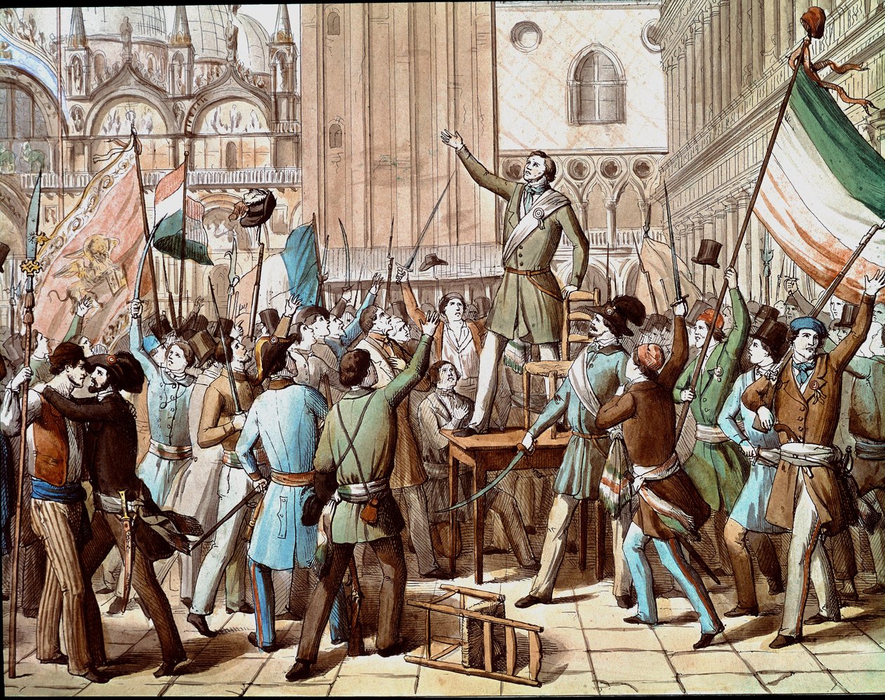 Representation of Daniele Manin, politician who led the Venice revolution against the Austrian presence in 1848 by Italian School