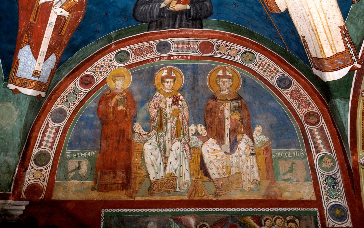 Representation of Saint Stephen, Saint Thomas Becket, and Saint Nicholas of Myra by Italian School