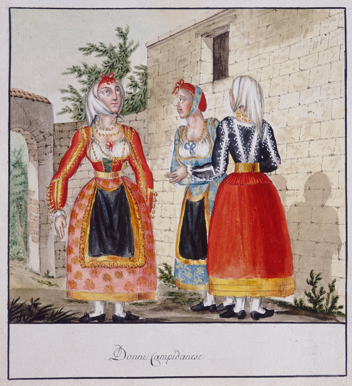 Sardinian women in costumes from Campidano, Luzzetti Collection by Italian School