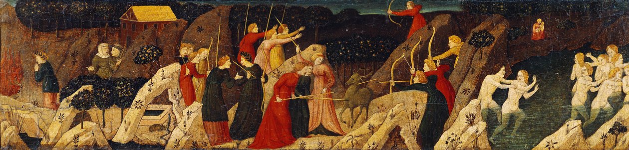 Scene of a Battle with Bows and Arrows and the Chase by Italian School