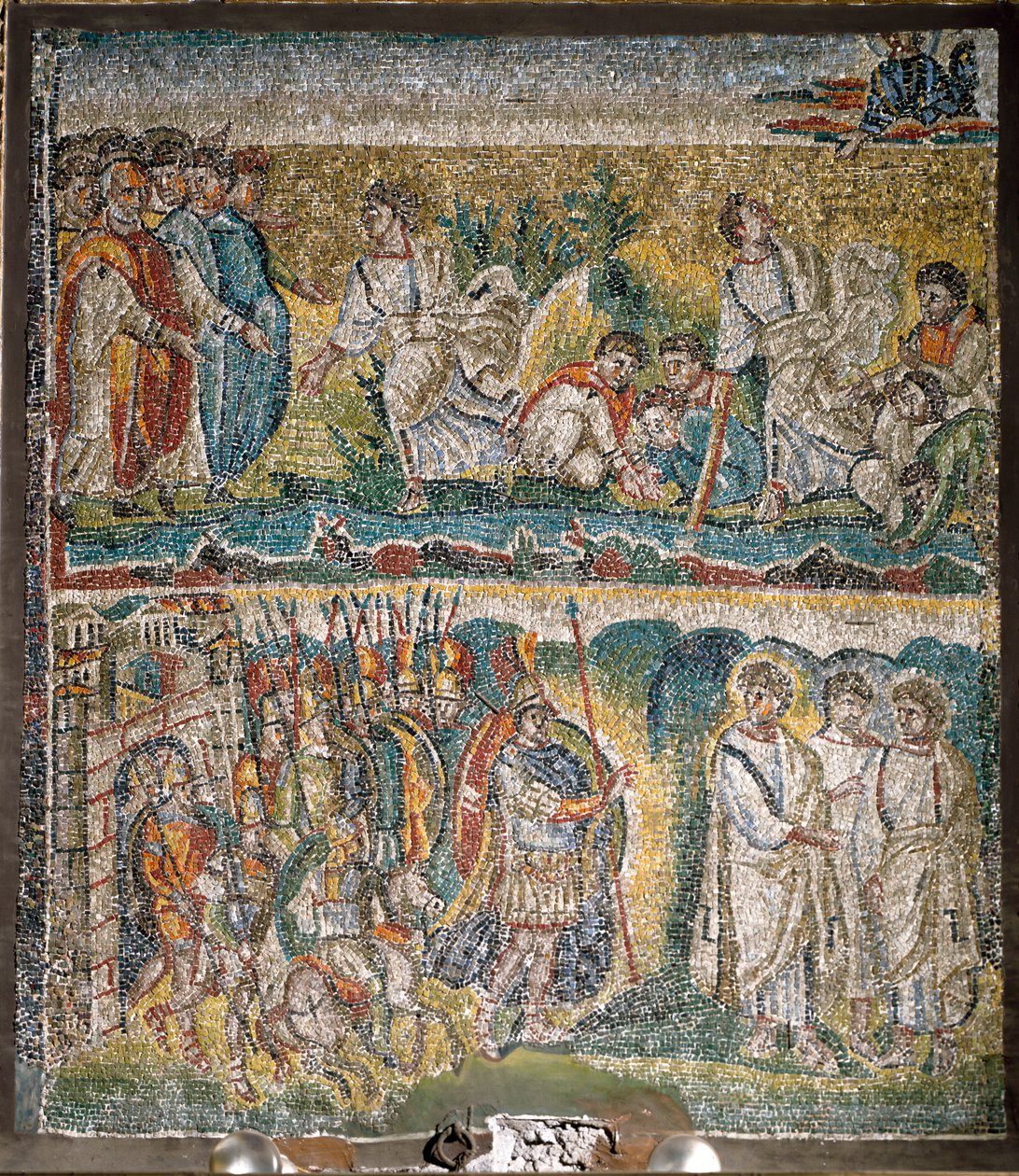 Scenes from The Book of Joshua: The taking of Jericho, The seven priests carrying the Ark of the Covenant by Italian School