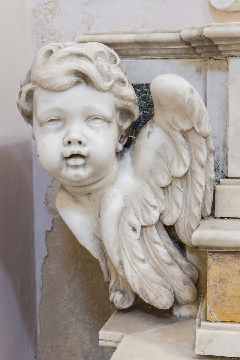 Side Wall, Side Altar, Detail of Head Altar Angel by Italian School