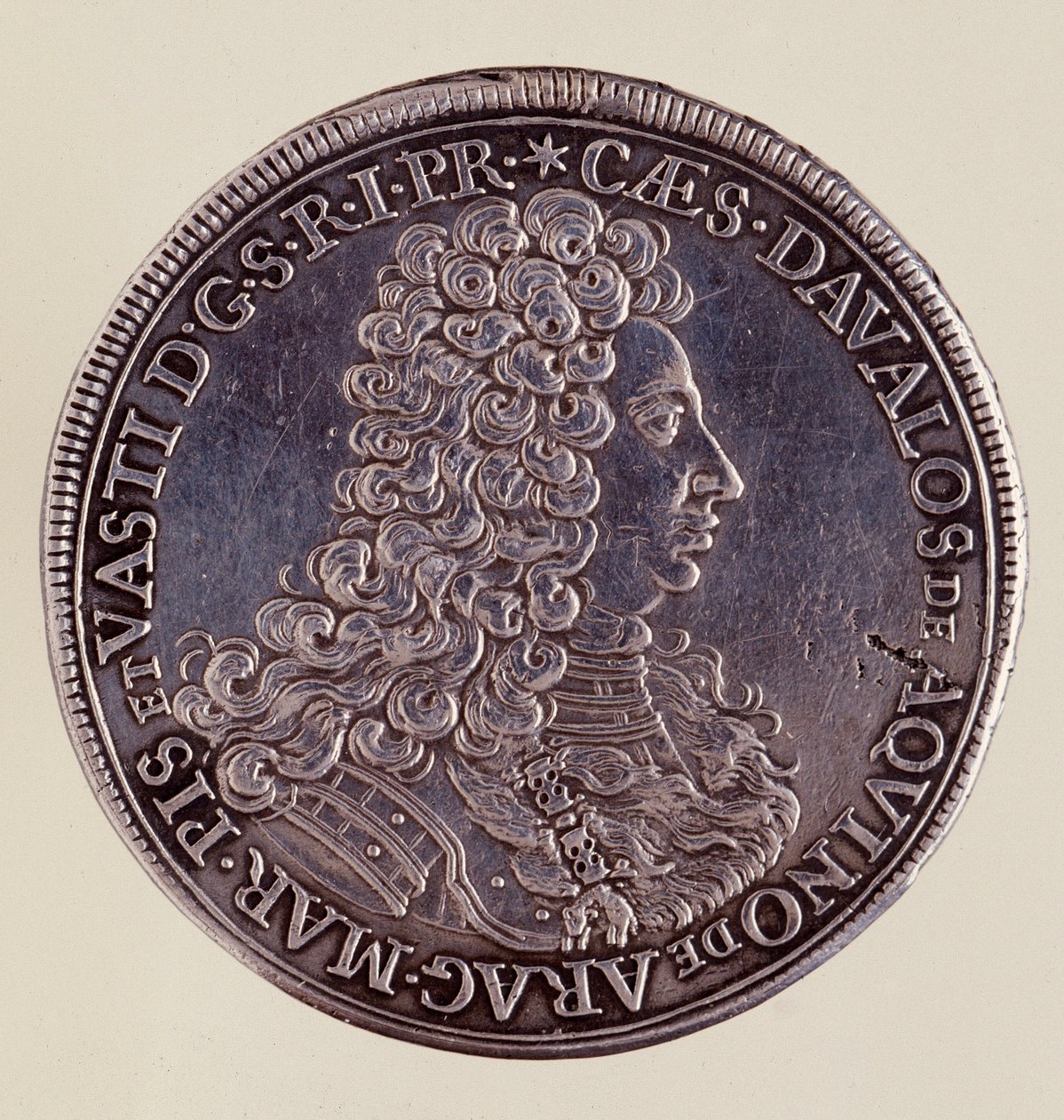 Silver coin (thaler) from Naples: Cesare Michelangelo d