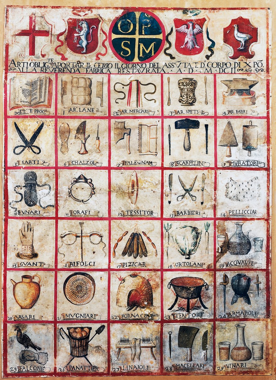 Symbols of Arts and Crafts of City of Orvieto by Italian School
