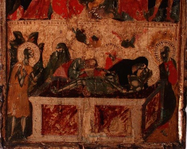 The Deposition of Christ, bottom half of a panel by Italian School