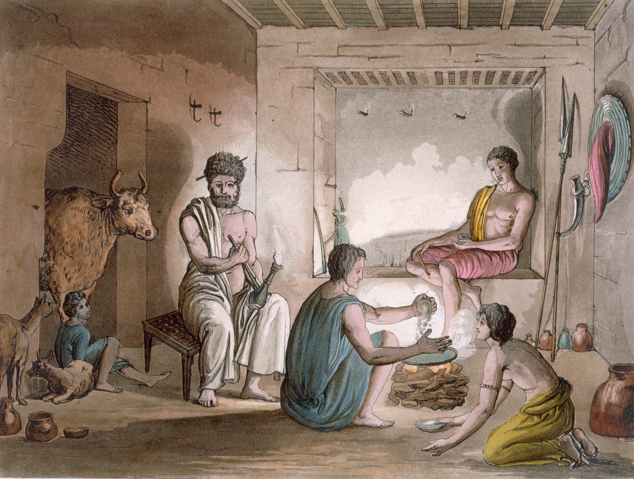 The Hazorta tribe of Abyssinia who live in rock-cut houses by Italian School
