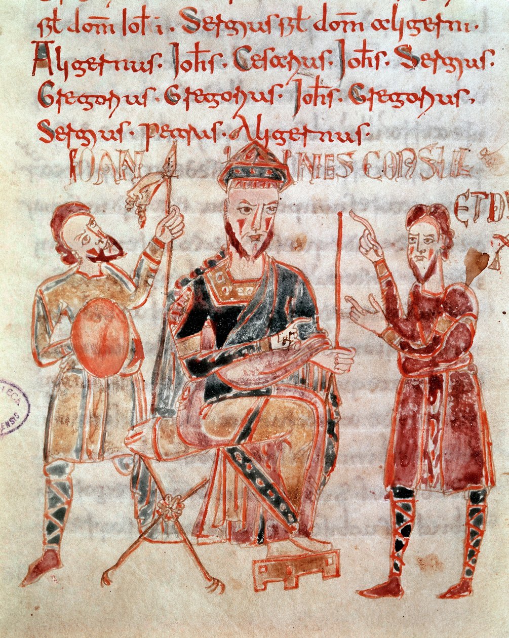 The Lombard Prince of Naples Giovanni. Miniature from 