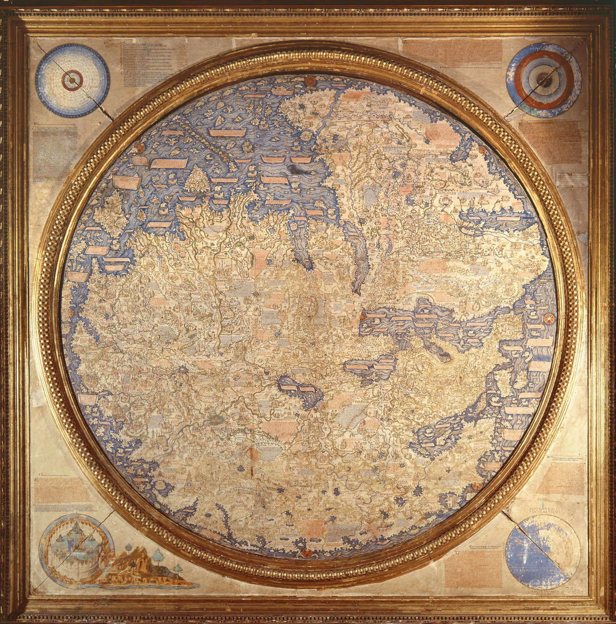The Mappa Mundi of Fra Mauro, a Camaldolese Monk from the Monastery of San Michele in Murano by Italian School