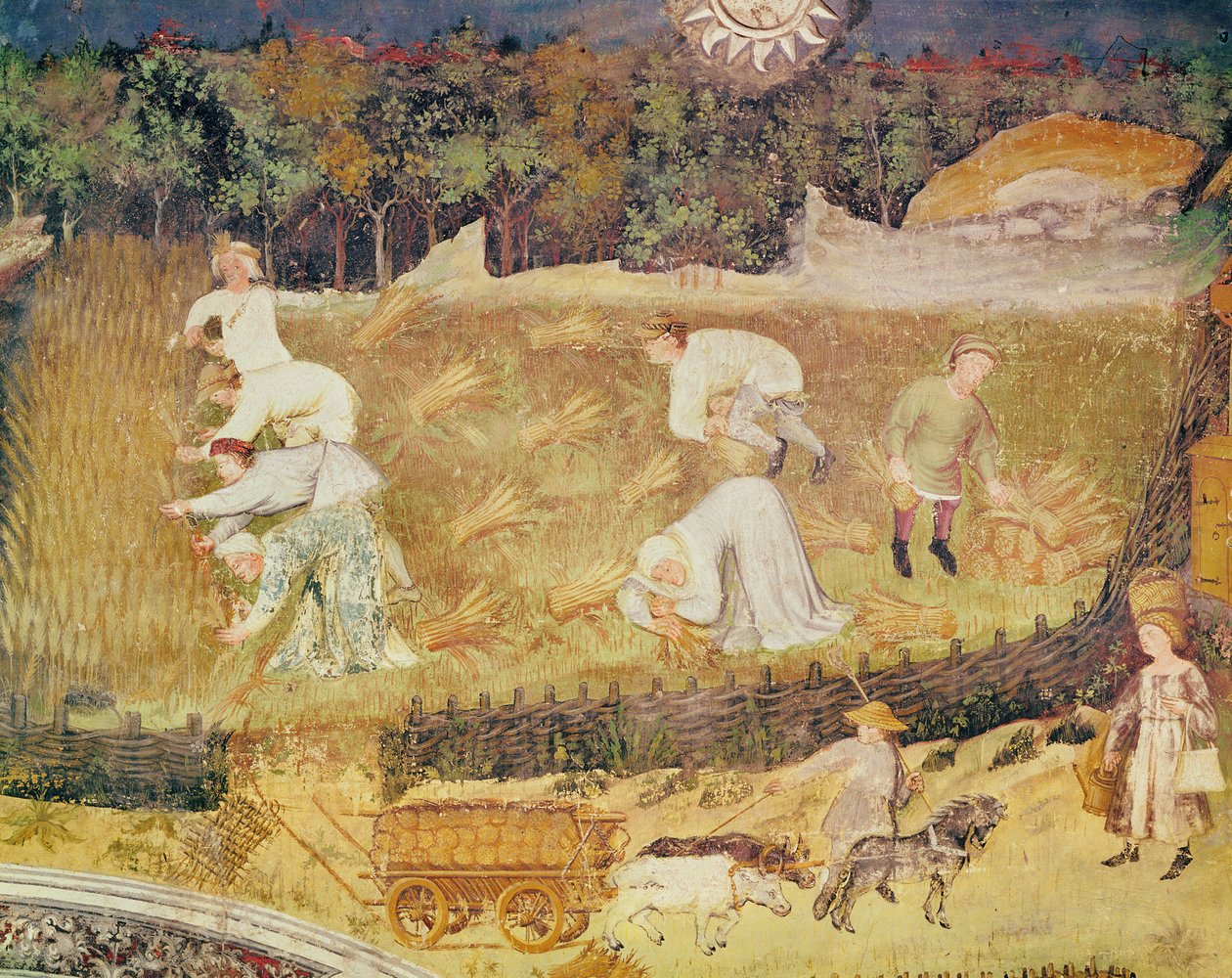 The Month of August, Detail of the Harvest by Italian School