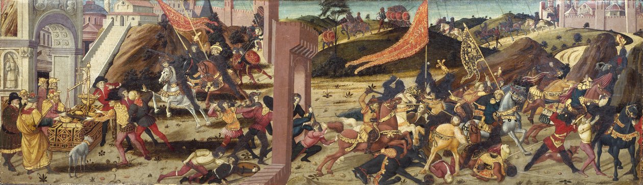 The Morelli Cassone depicting the Gauls defeated by Marcus Furius Camillus by Italian School