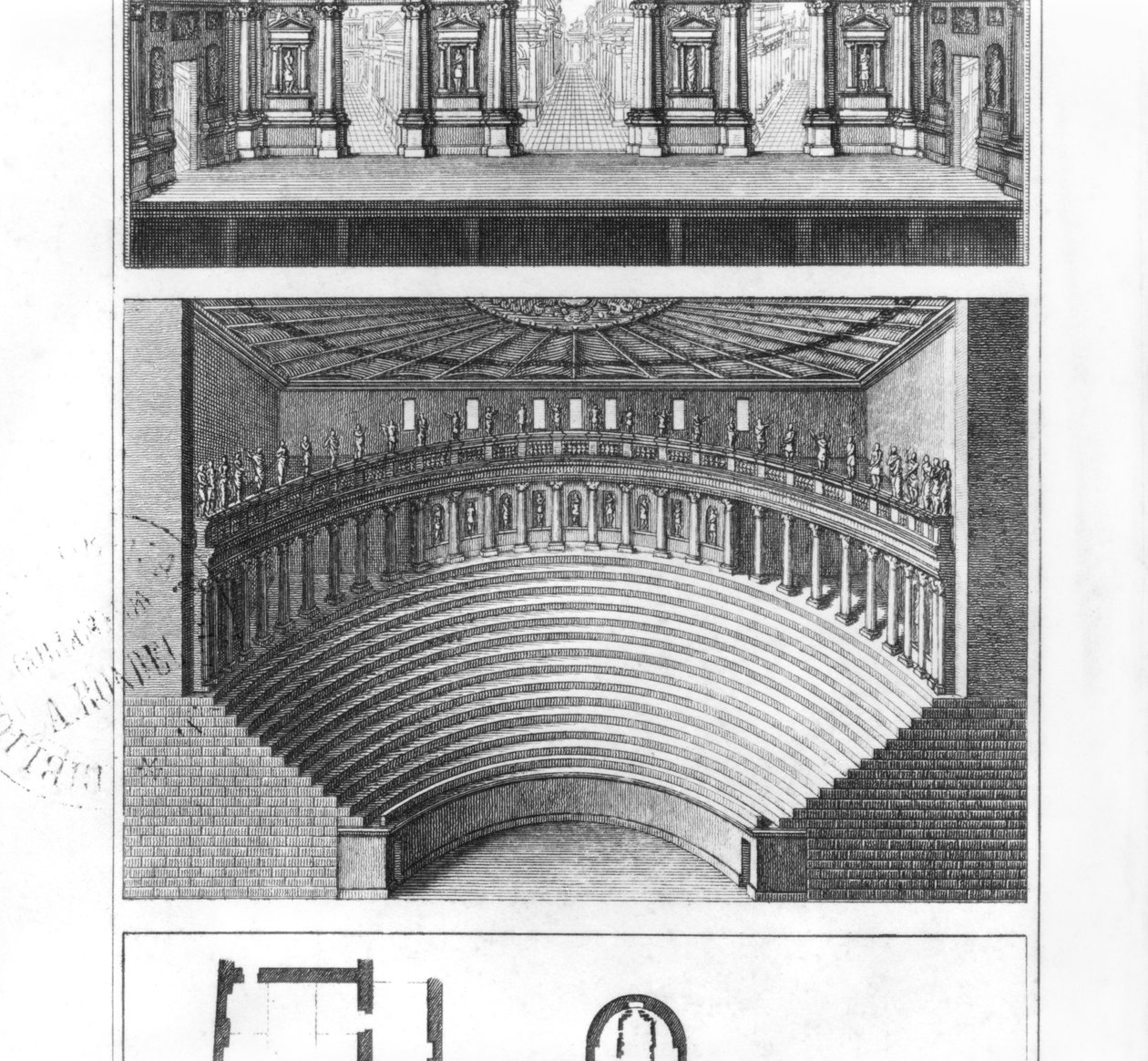 The Olympic Theatre at Vicenza, designed by Andrea Palladio by Italian School