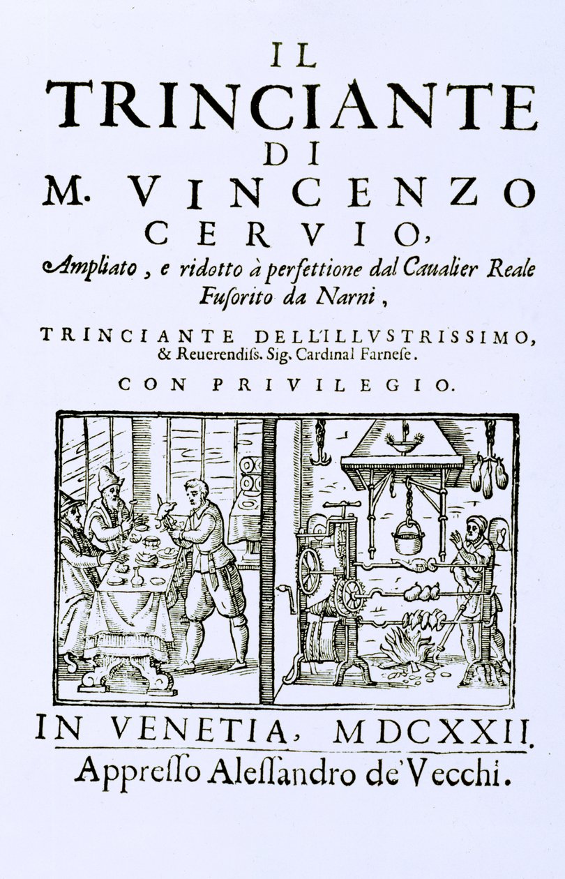 Titlepage of an Italian Cookery Book, Published in Venice, 1622 by Italian School